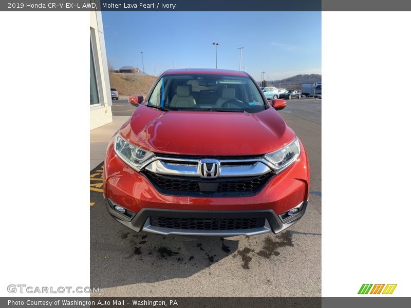 Molten Lava Pearl / Ivory 2019 Honda CR-V EX-L AWD