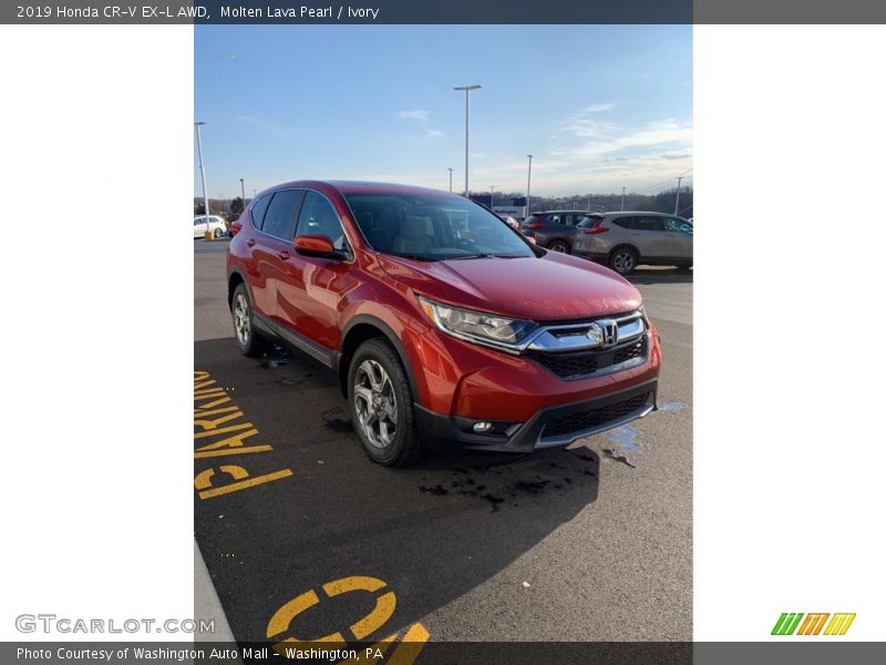 Molten Lava Pearl / Ivory 2019 Honda CR-V EX-L AWD