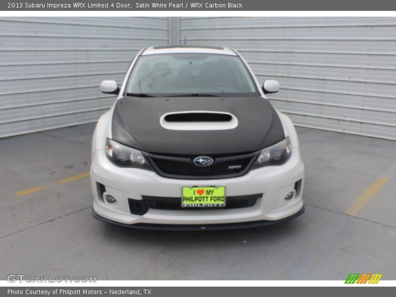 Satin White Pearl / WRX Carbon Black 2013 Subaru Impreza WRX Limited 4 Door