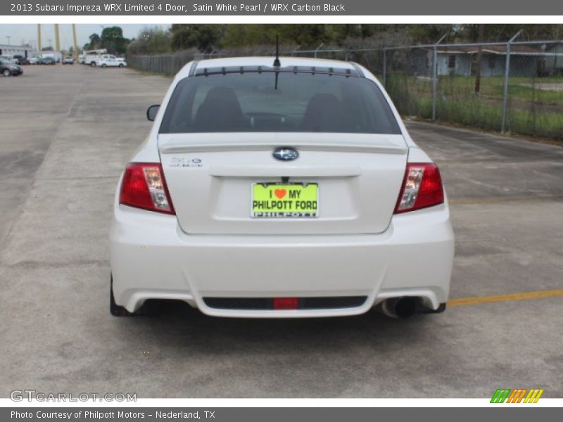 Satin White Pearl / WRX Carbon Black 2013 Subaru Impreza WRX Limited 4 Door