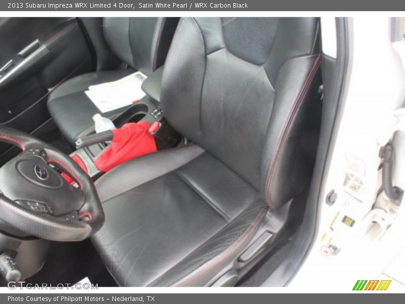 Satin White Pearl / WRX Carbon Black 2013 Subaru Impreza WRX Limited 4 Door