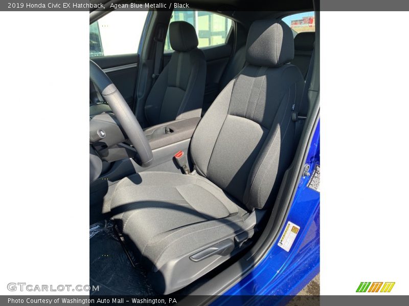 Agean Blue Metallic / Black 2019 Honda Civic EX Hatchback