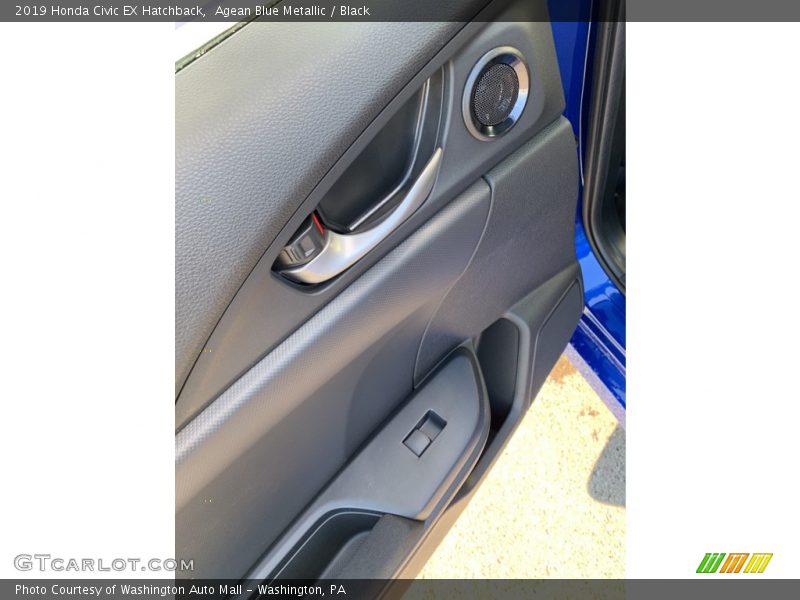 Agean Blue Metallic / Black 2019 Honda Civic EX Hatchback