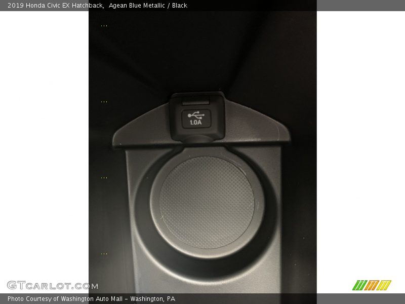Agean Blue Metallic / Black 2019 Honda Civic EX Hatchback