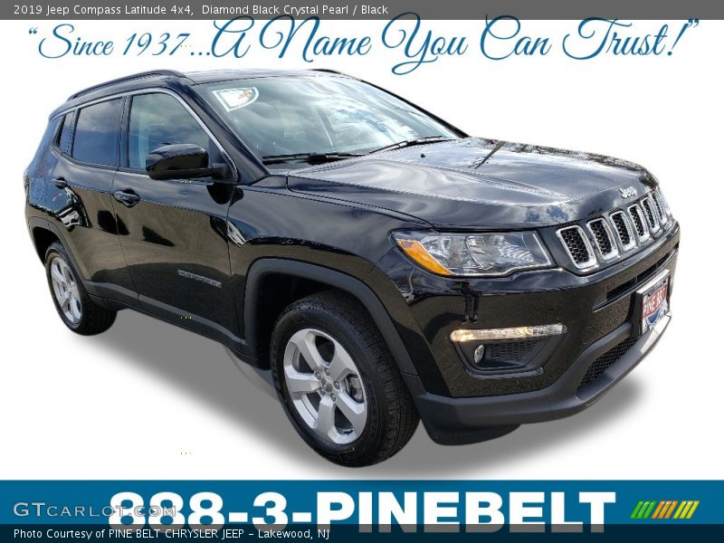 Diamond Black Crystal Pearl / Black 2019 Jeep Compass Latitude 4x4