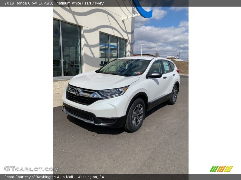 Platinum White Pearl / Ivory 2019 Honda CR-V LX AWD