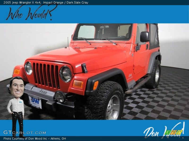 Impact Orange / Dark Slate Gray 2005 Jeep Wrangler X 4x4
