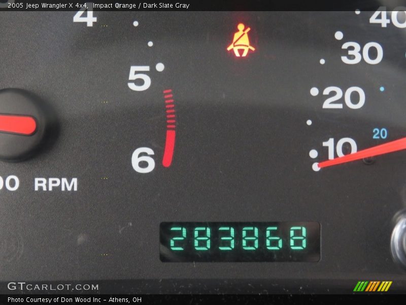 Impact Orange / Dark Slate Gray 2005 Jeep Wrangler X 4x4