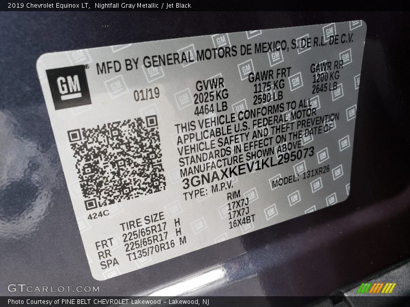 Nightfall Gray Metallic / Jet Black 2019 Chevrolet Equinox LT