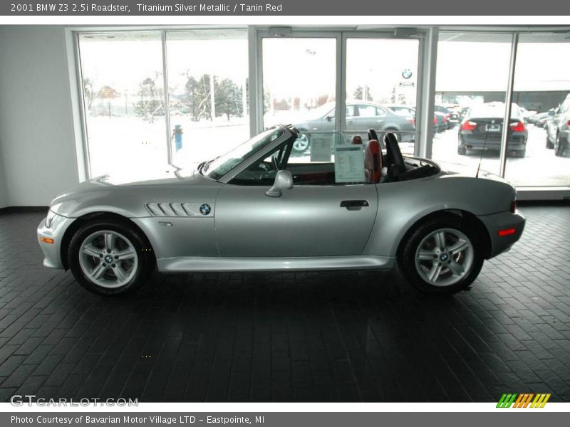 Titanium Silver Metallic / Tanin Red 2001 BMW Z3 2.5i Roadster