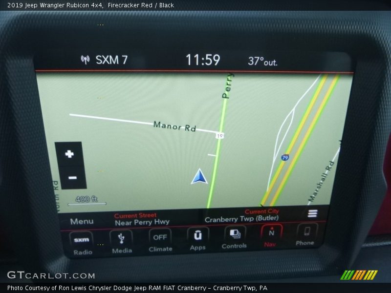 Navigation of 2019 Wrangler Rubicon 4x4