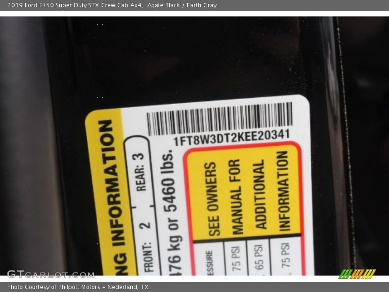 Agate Black / Earth Gray 2019 Ford F350 Super Duty STX Crew Cab 4x4
