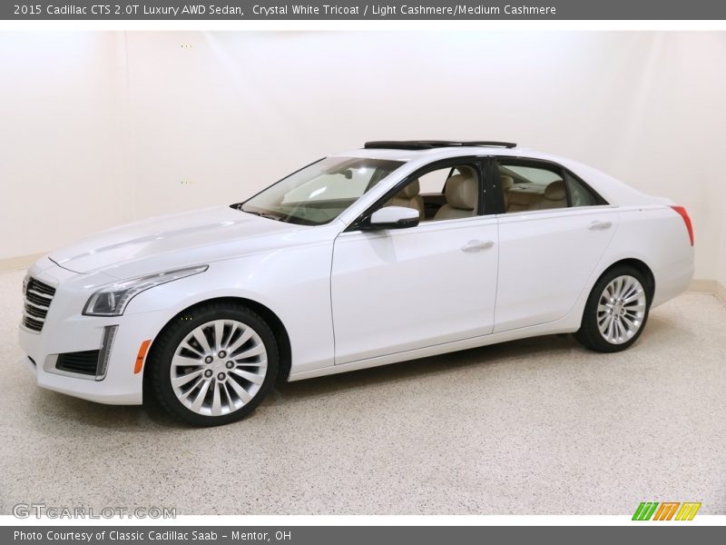 Crystal White Tricoat / Light Cashmere/Medium Cashmere 2015 Cadillac CTS 2.0T Luxury AWD Sedan
