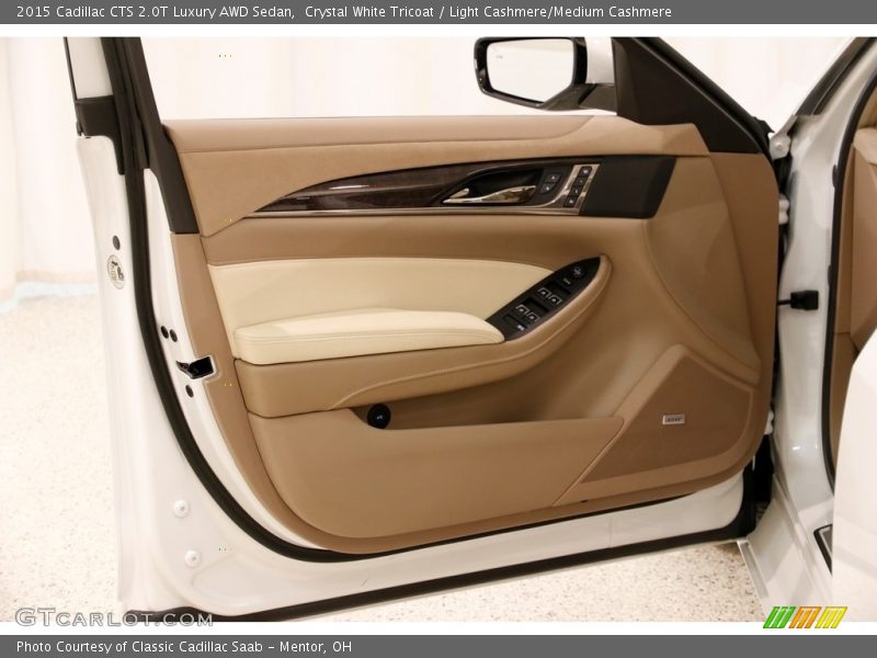 Crystal White Tricoat / Light Cashmere/Medium Cashmere 2015 Cadillac CTS 2.0T Luxury AWD Sedan