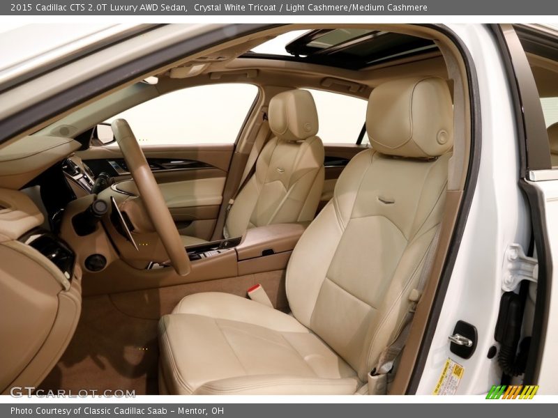 Crystal White Tricoat / Light Cashmere/Medium Cashmere 2015 Cadillac CTS 2.0T Luxury AWD Sedan