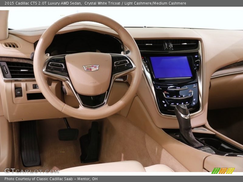 Crystal White Tricoat / Light Cashmere/Medium Cashmere 2015 Cadillac CTS 2.0T Luxury AWD Sedan