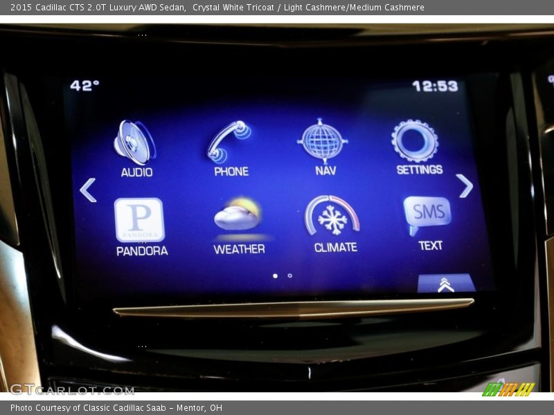Crystal White Tricoat / Light Cashmere/Medium Cashmere 2015 Cadillac CTS 2.0T Luxury AWD Sedan