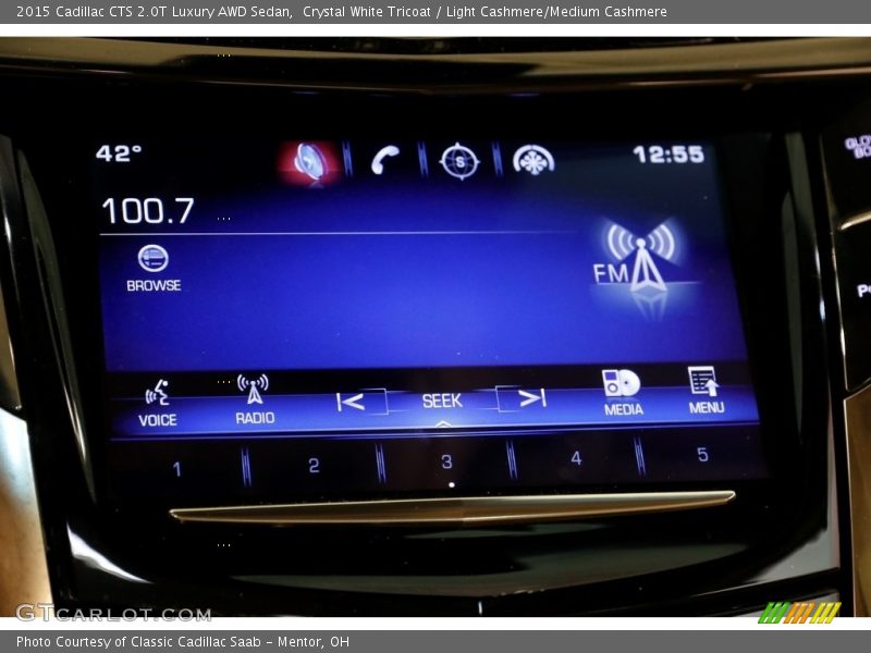 Crystal White Tricoat / Light Cashmere/Medium Cashmere 2015 Cadillac CTS 2.0T Luxury AWD Sedan