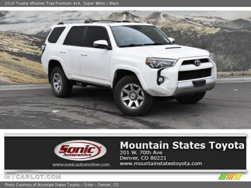 Super White / Black 2016 Toyota 4Runner Trail Premium 4x4