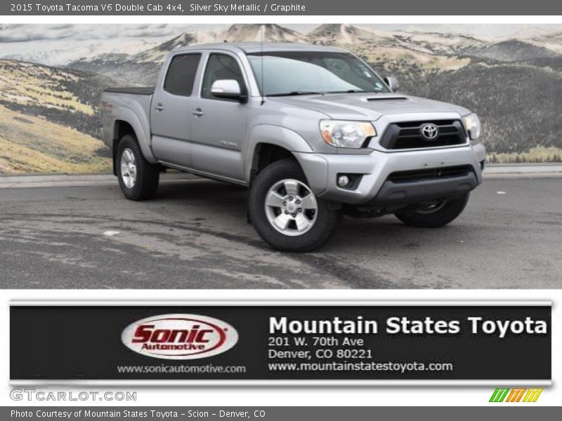 Silver Sky Metallic / Graphite 2015 Toyota Tacoma V6 Double Cab 4x4