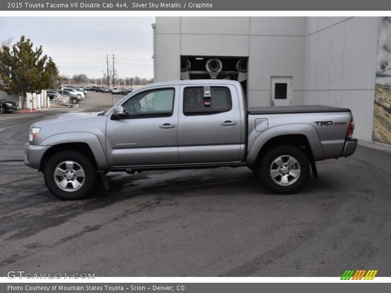Silver Sky Metallic / Graphite 2015 Toyota Tacoma V6 Double Cab 4x4