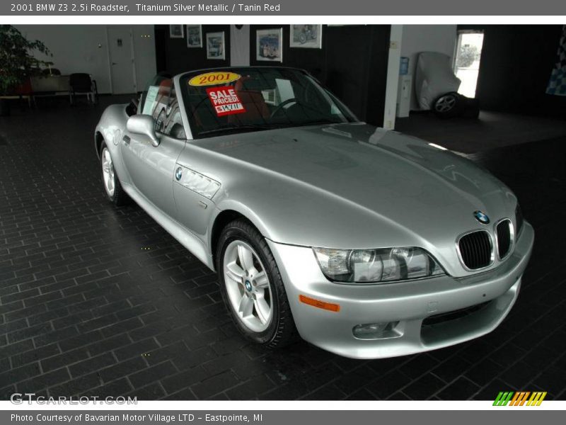 Titanium Silver Metallic / Tanin Red 2001 BMW Z3 2.5i Roadster