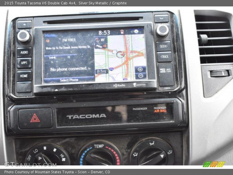 Silver Sky Metallic / Graphite 2015 Toyota Tacoma V6 Double Cab 4x4