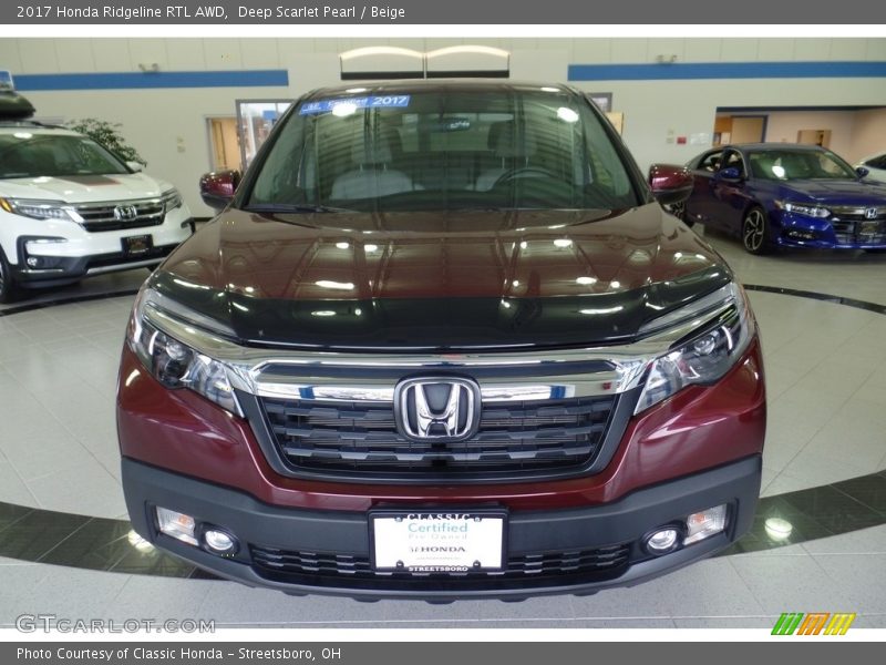 Deep Scarlet Pearl / Beige 2017 Honda Ridgeline RTL AWD