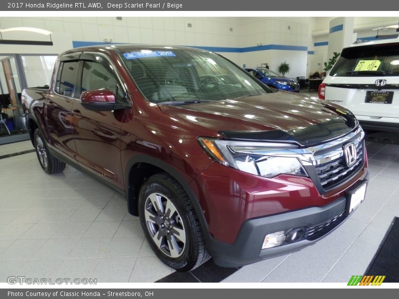 Deep Scarlet Pearl / Beige 2017 Honda Ridgeline RTL AWD