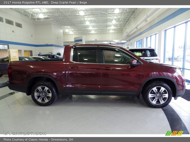 Deep Scarlet Pearl / Beige 2017 Honda Ridgeline RTL AWD