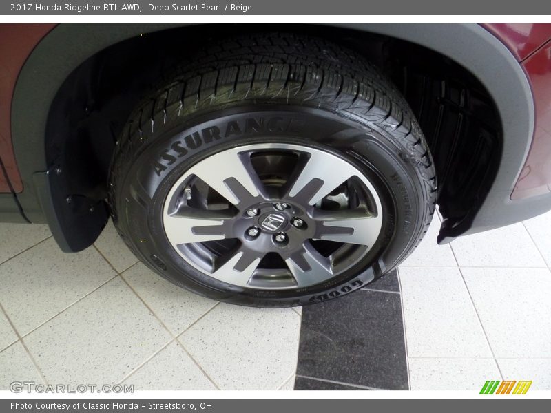 Deep Scarlet Pearl / Beige 2017 Honda Ridgeline RTL AWD