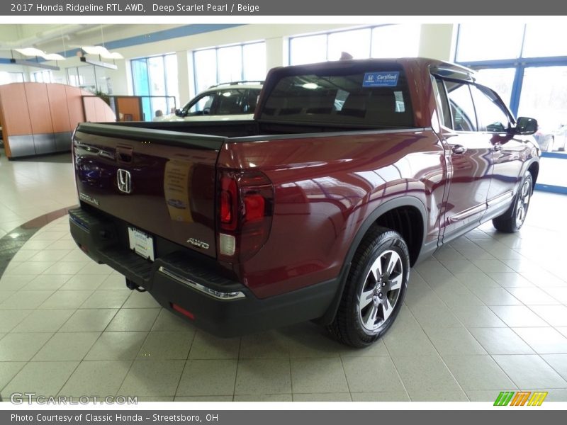 Deep Scarlet Pearl / Beige 2017 Honda Ridgeline RTL AWD