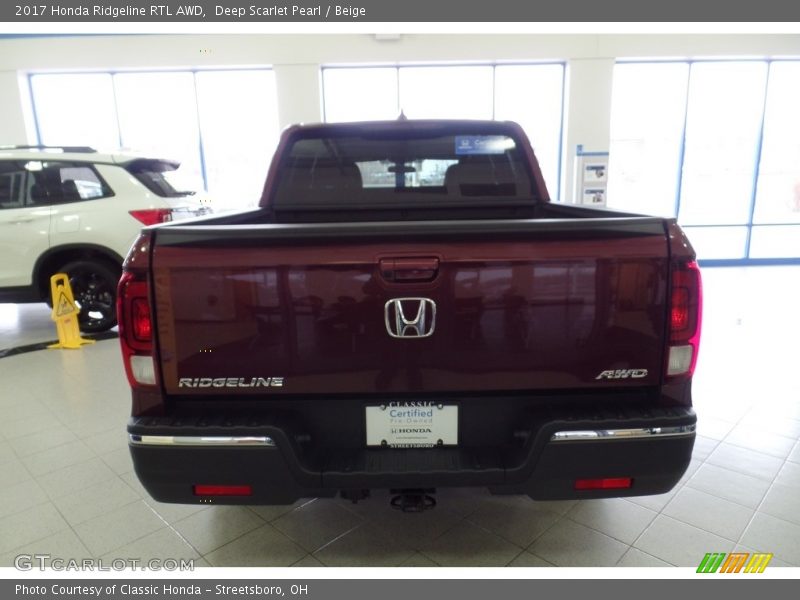 Deep Scarlet Pearl / Beige 2017 Honda Ridgeline RTL AWD