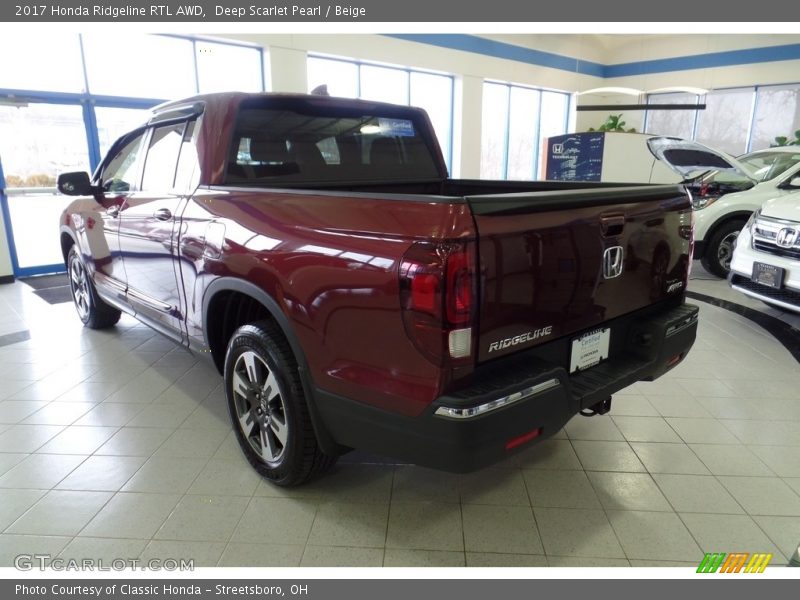 Deep Scarlet Pearl / Beige 2017 Honda Ridgeline RTL AWD