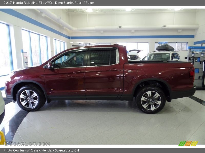 Deep Scarlet Pearl / Beige 2017 Honda Ridgeline RTL AWD