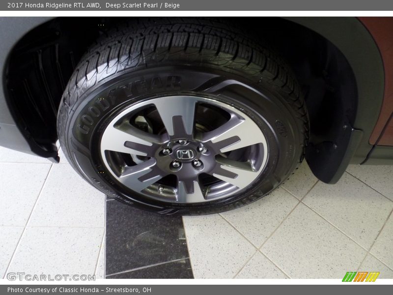 Deep Scarlet Pearl / Beige 2017 Honda Ridgeline RTL AWD