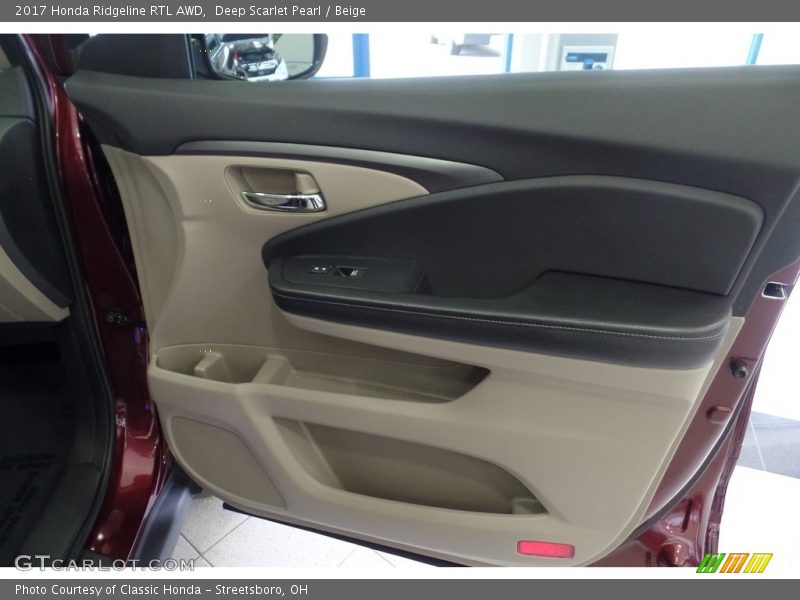 Deep Scarlet Pearl / Beige 2017 Honda Ridgeline RTL AWD