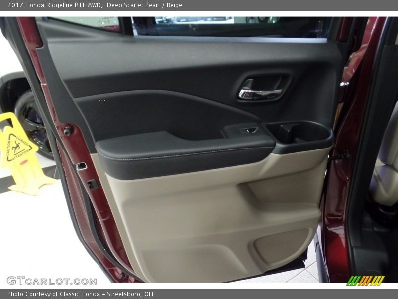 Deep Scarlet Pearl / Beige 2017 Honda Ridgeline RTL AWD