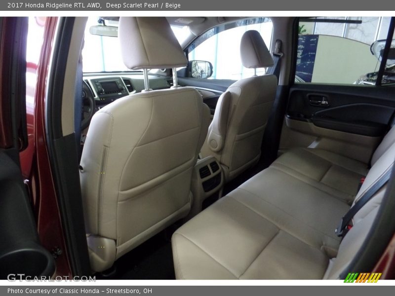 Deep Scarlet Pearl / Beige 2017 Honda Ridgeline RTL AWD