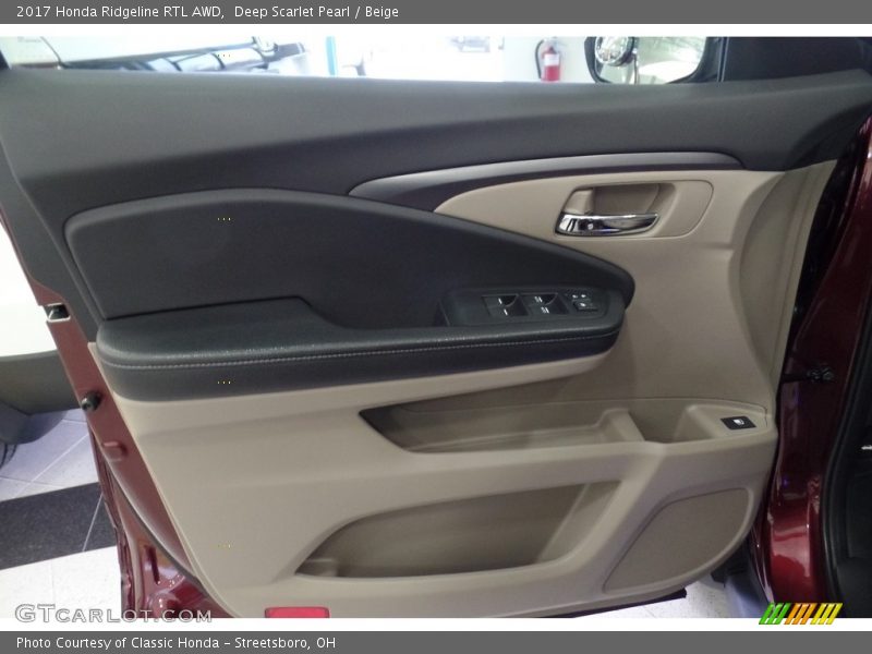 Deep Scarlet Pearl / Beige 2017 Honda Ridgeline RTL AWD
