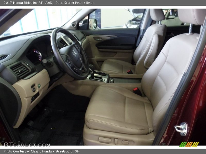 Deep Scarlet Pearl / Beige 2017 Honda Ridgeline RTL AWD