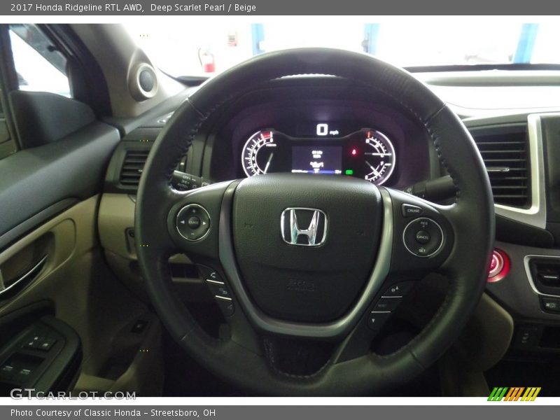 Deep Scarlet Pearl / Beige 2017 Honda Ridgeline RTL AWD