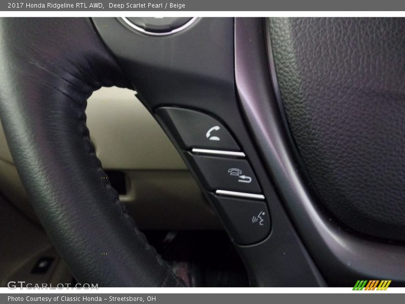 Deep Scarlet Pearl / Beige 2017 Honda Ridgeline RTL AWD