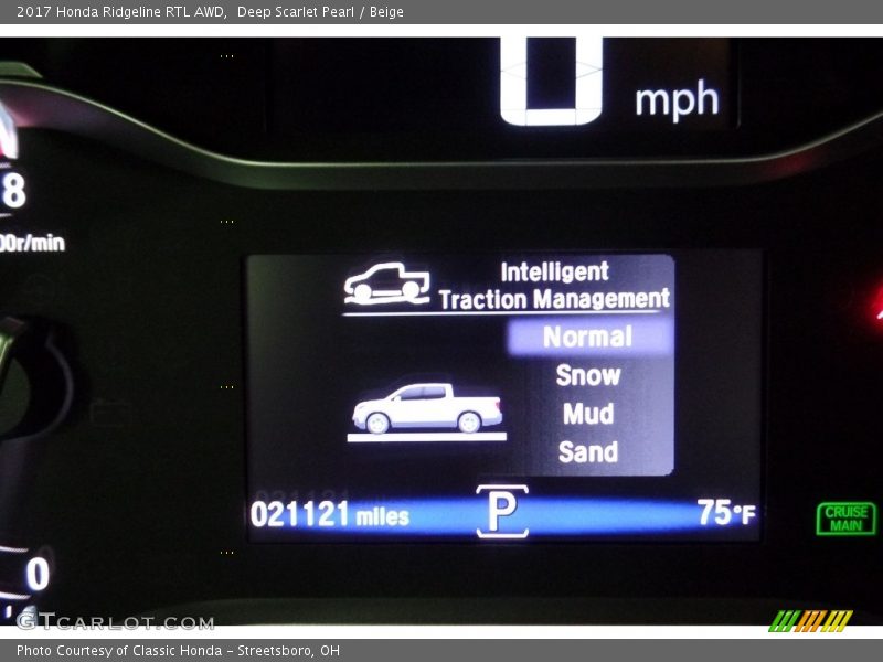Deep Scarlet Pearl / Beige 2017 Honda Ridgeline RTL AWD