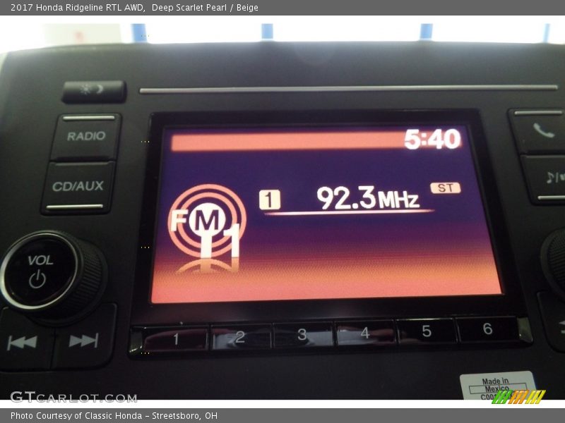 Deep Scarlet Pearl / Beige 2017 Honda Ridgeline RTL AWD