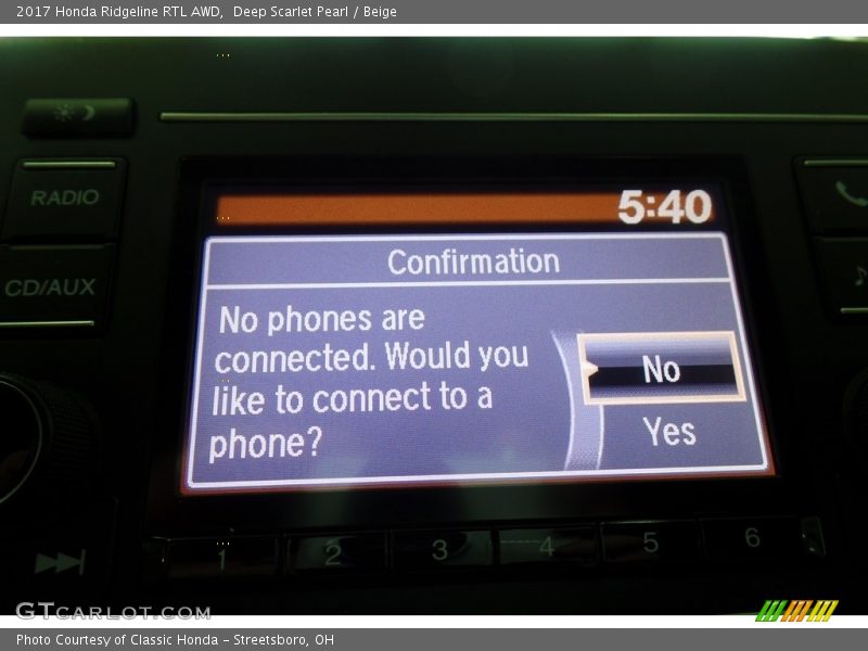 Deep Scarlet Pearl / Beige 2017 Honda Ridgeline RTL AWD