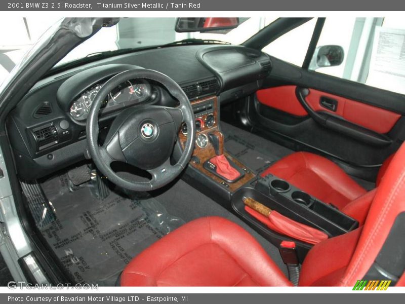 Titanium Silver Metallic / Tanin Red 2001 BMW Z3 2.5i Roadster