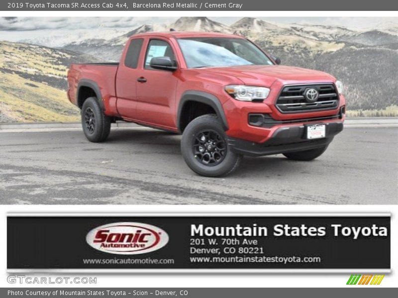 Barcelona Red Metallic / Cement Gray 2019 Toyota Tacoma SR Access Cab 4x4