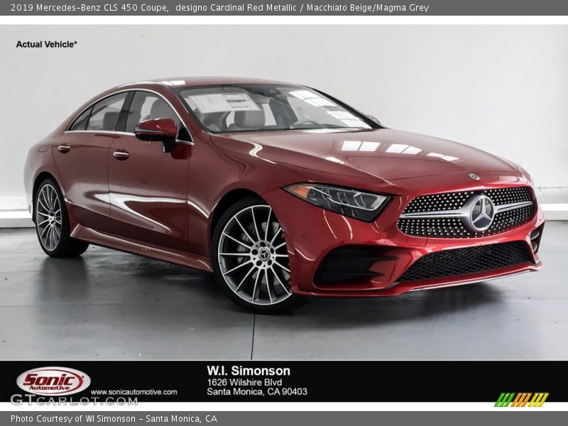 designo Cardinal Red Metallic / Macchiato Beige/Magma Grey 2019 Mercedes-Benz CLS 450 Coupe
