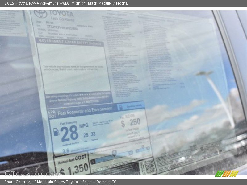 Midnight Black Metallic / Mocha 2019 Toyota RAV4 Adventure AWD